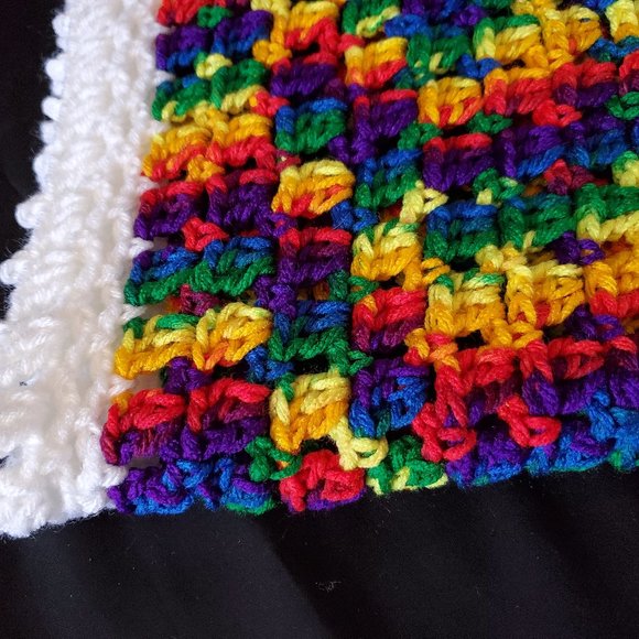 Crochet Rainbow Baby Blanket/New - Picture 5 of 6